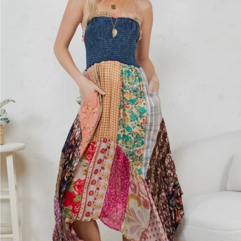 Young Threads Handkerchief hem Patchwork High Low… - image 1